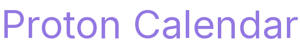 Proton Calendar